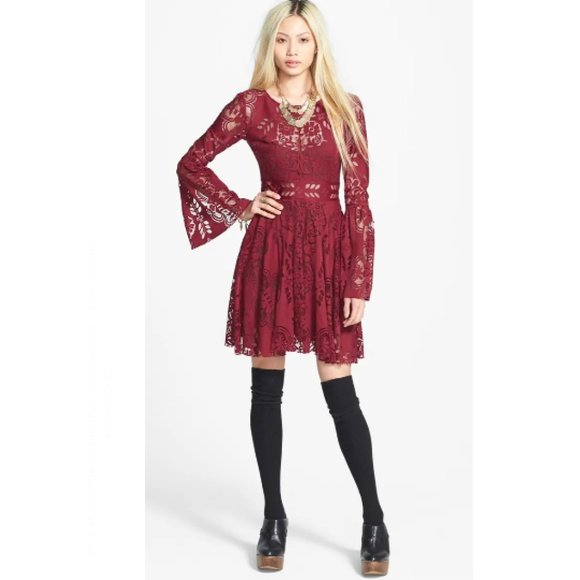 Free People Dresses & Skirts - Free People 'Lace Lovers Folk Song' Mini Dress